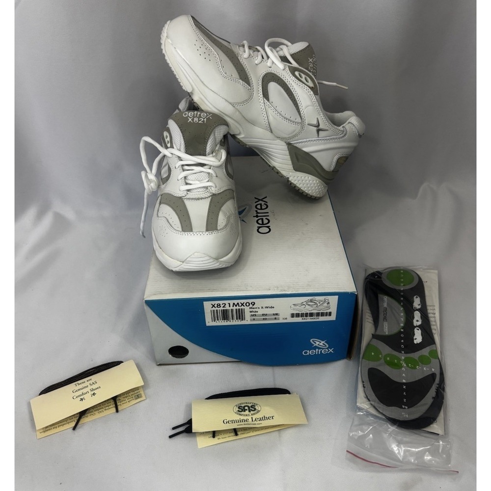 Apex Shoes X821 Lace Walker Mens 9 Wide Sneaker With Inserts Diabetic Orthotic